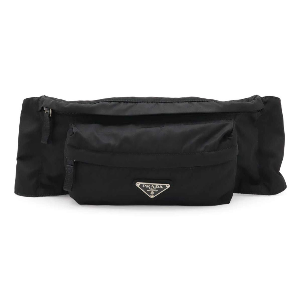 Prada Triangle Body Bag Waist Hip Black Nero Black